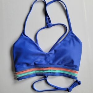 New Body Glove Blue Multi-Stripe Bikini Top